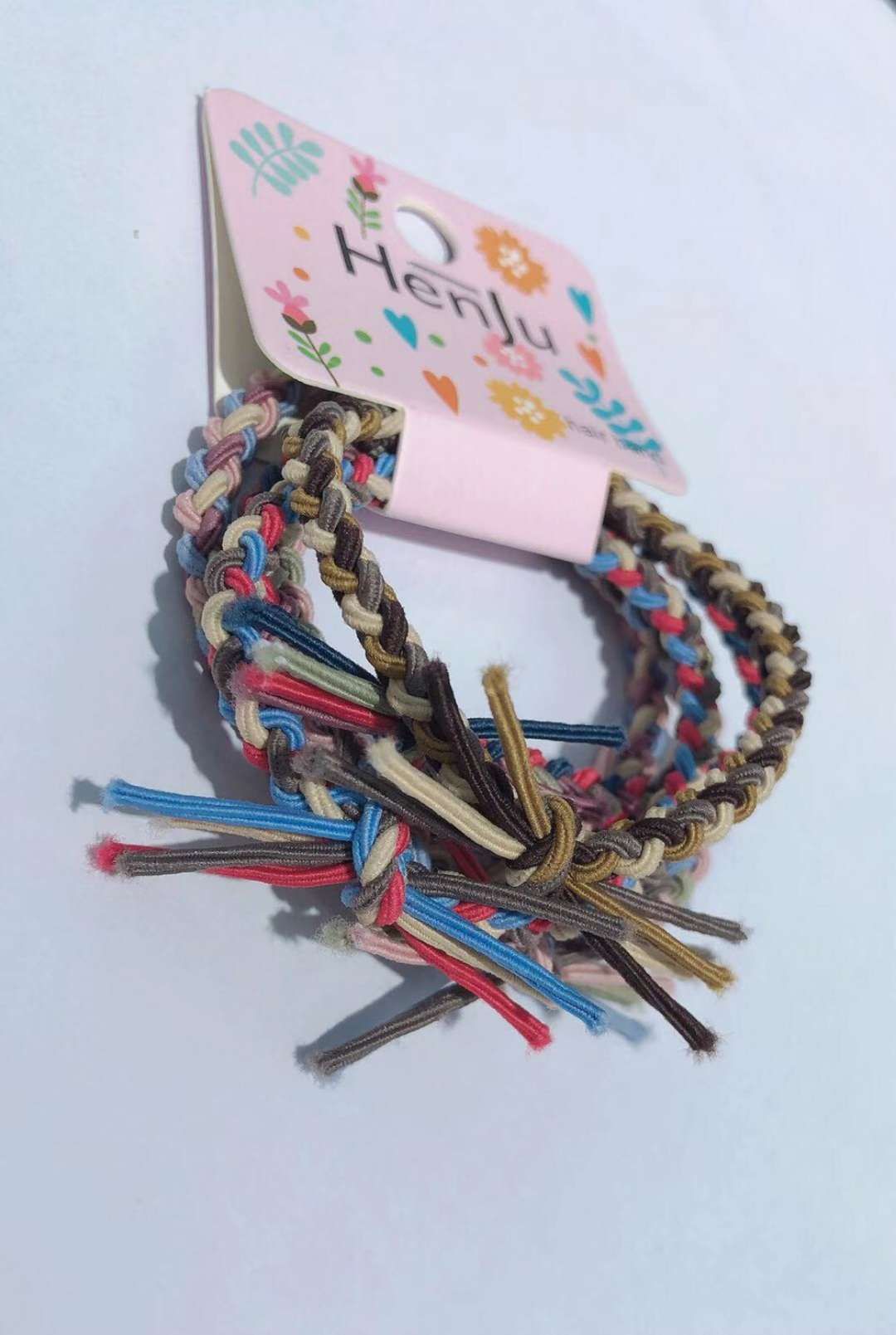 Hair band women's simple set Basic style hair tie rubber band leather case hair rope Japanese fresh forest style hair tie headwear color card S13 thick four-strand details Picture