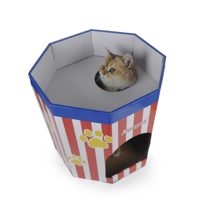 新款瓦楞纸猫窝猫房子逗猫玩具 薄荷纸箱猫抓板磨爪玩具 猫沙发详情图12