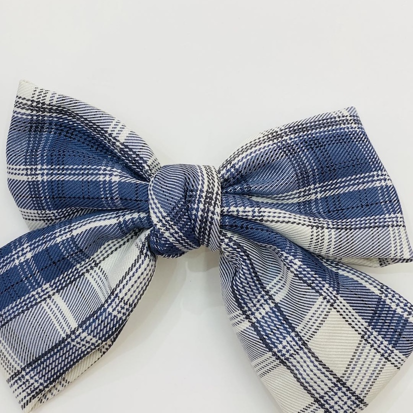 网红新款蝴蝶结弹簧发夹，格子详情图9