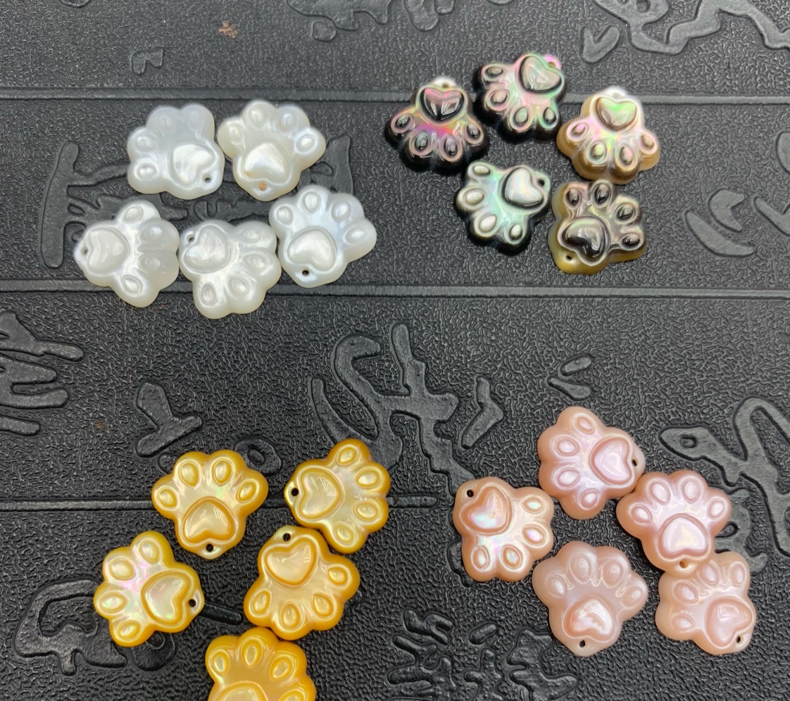 Golden shell jewelry Pearl white butterfly shellfish bear paw cat paw handmade necklace bracelet clavicular chain anklet hairpin shell DIY accessories materials accessories thumbnail