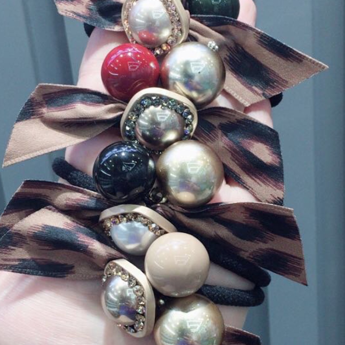 Alloy dot drill bead hair cord thumbnail