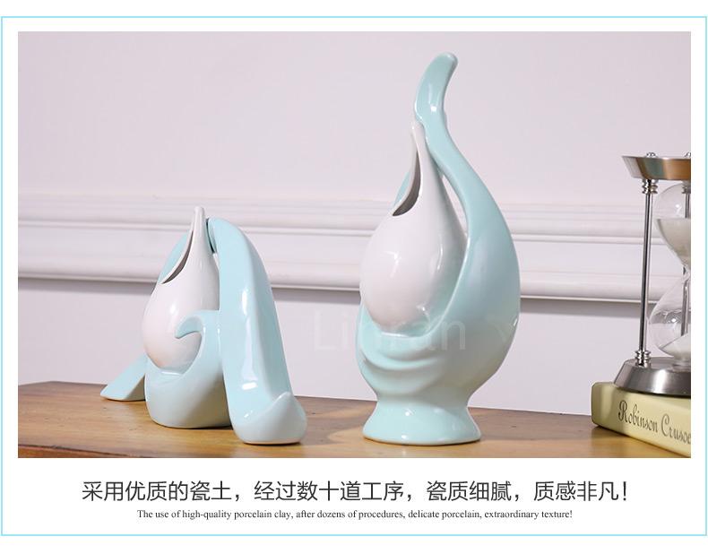 Lin Ran's creative Nordic-style ceramic vases, entrance wine cabinet, TV cabinet, European-style ornaments, living room home furnishings Item Picture