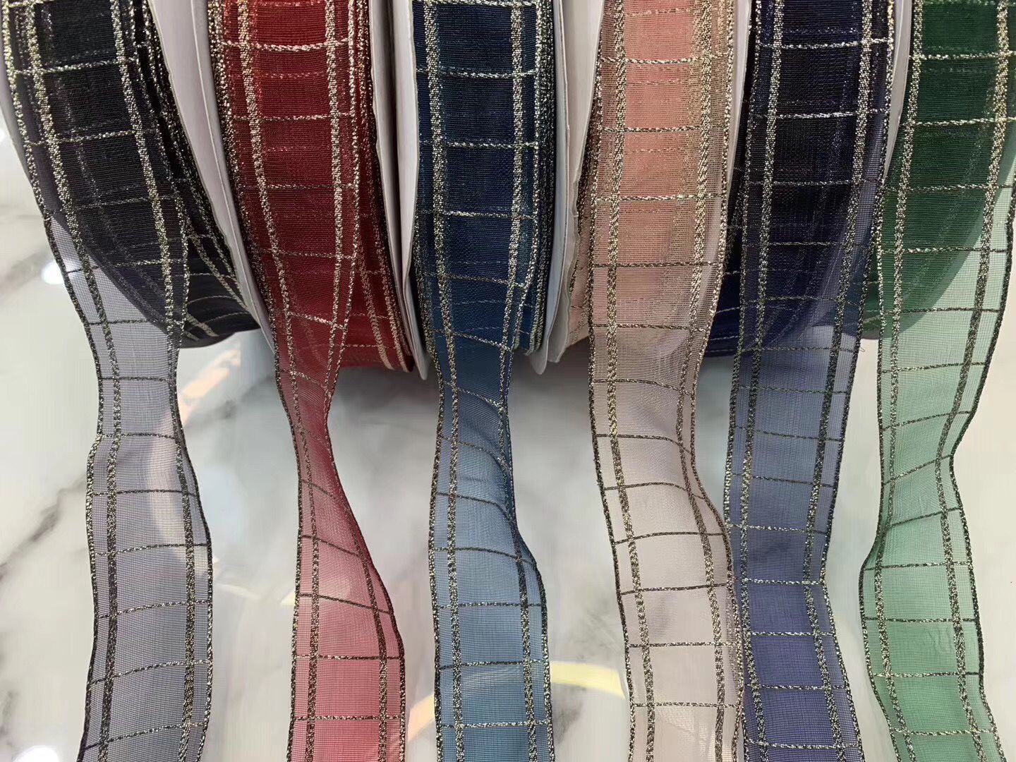 Korean webbing checkered gauze art lace tape manufacturer direct sales for export 100Y Specification image
