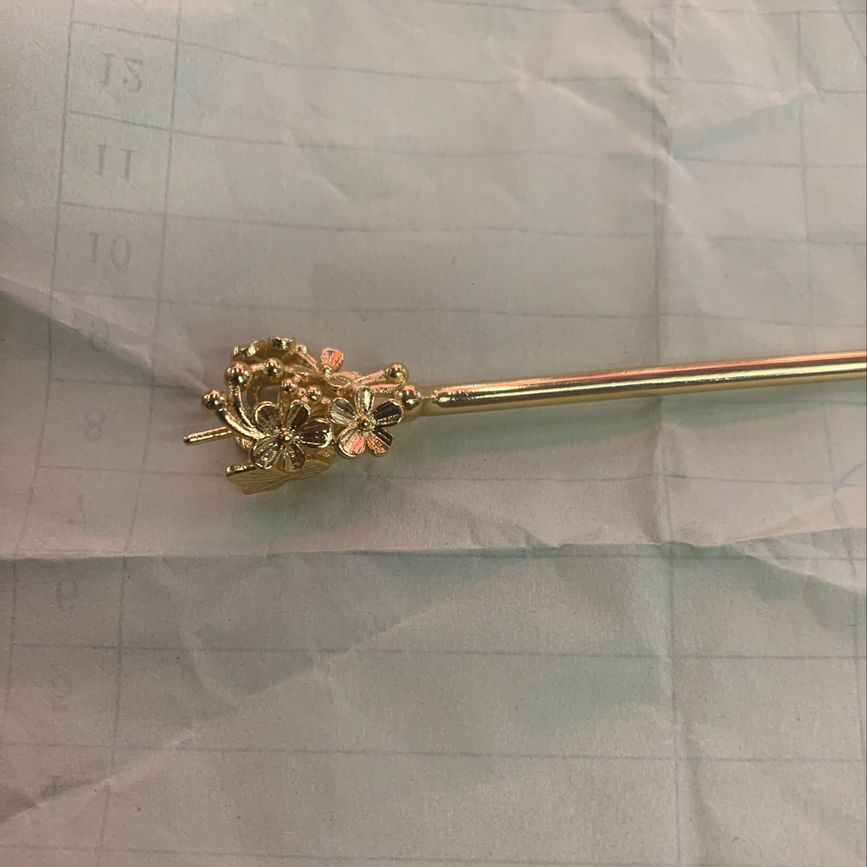 Cast copper flower-wrapped hairpins details Picture