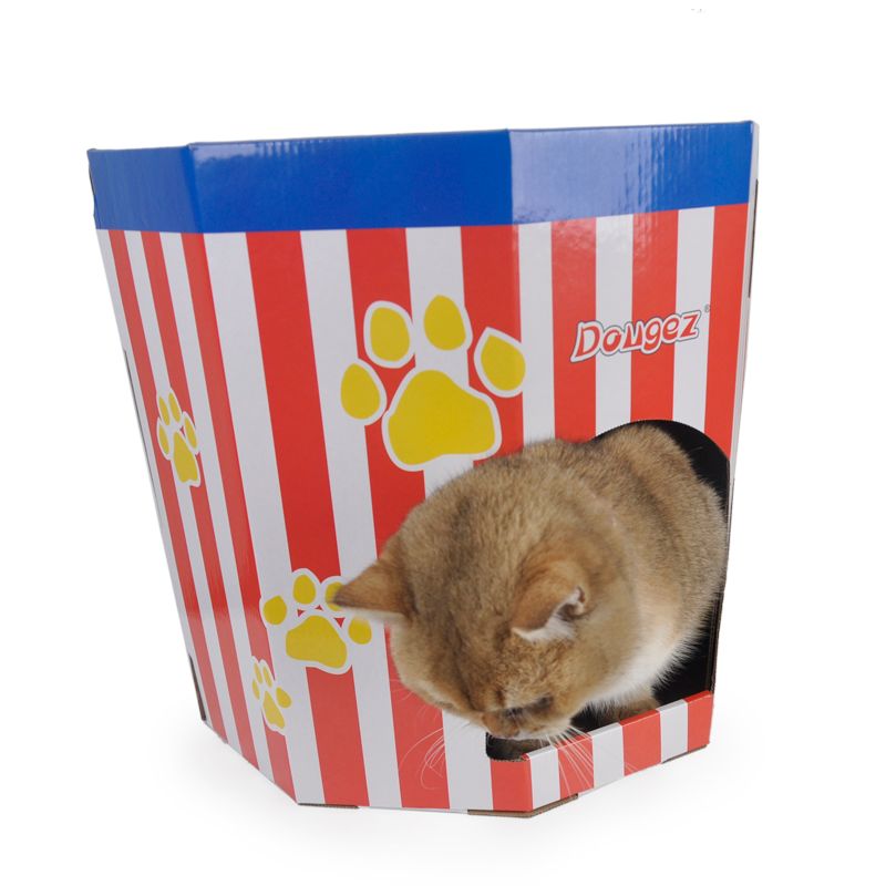 新款瓦楞纸猫窝猫房子逗猫玩具 薄荷纸箱猫抓板磨爪玩具 猫沙发细节图