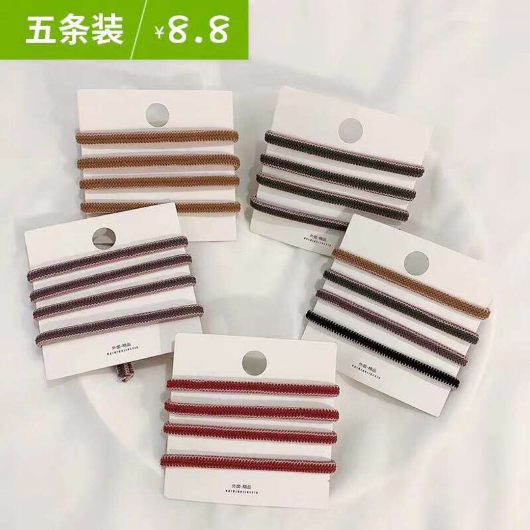 Simple, high-elasticity, stylish hair tie, leather band, Korean female Internet celebrity style, hair tie, hair band, sturdy and durable, with a thousand bones details Picture