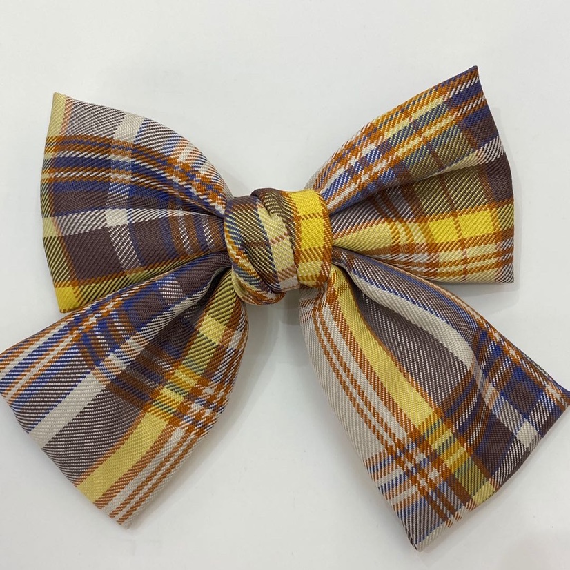 网红新款蝴蝶结弹簧发夹，格子详情图7