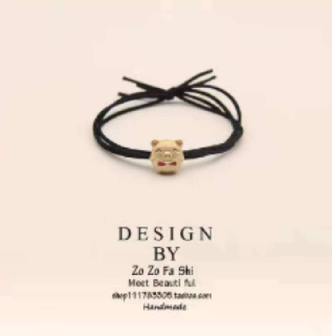 Little ancestors, couple headbands, boyfriend couple wrists, piggy headbands, boyfriend's rubber band, token of love, alloy xu Xu details Picture