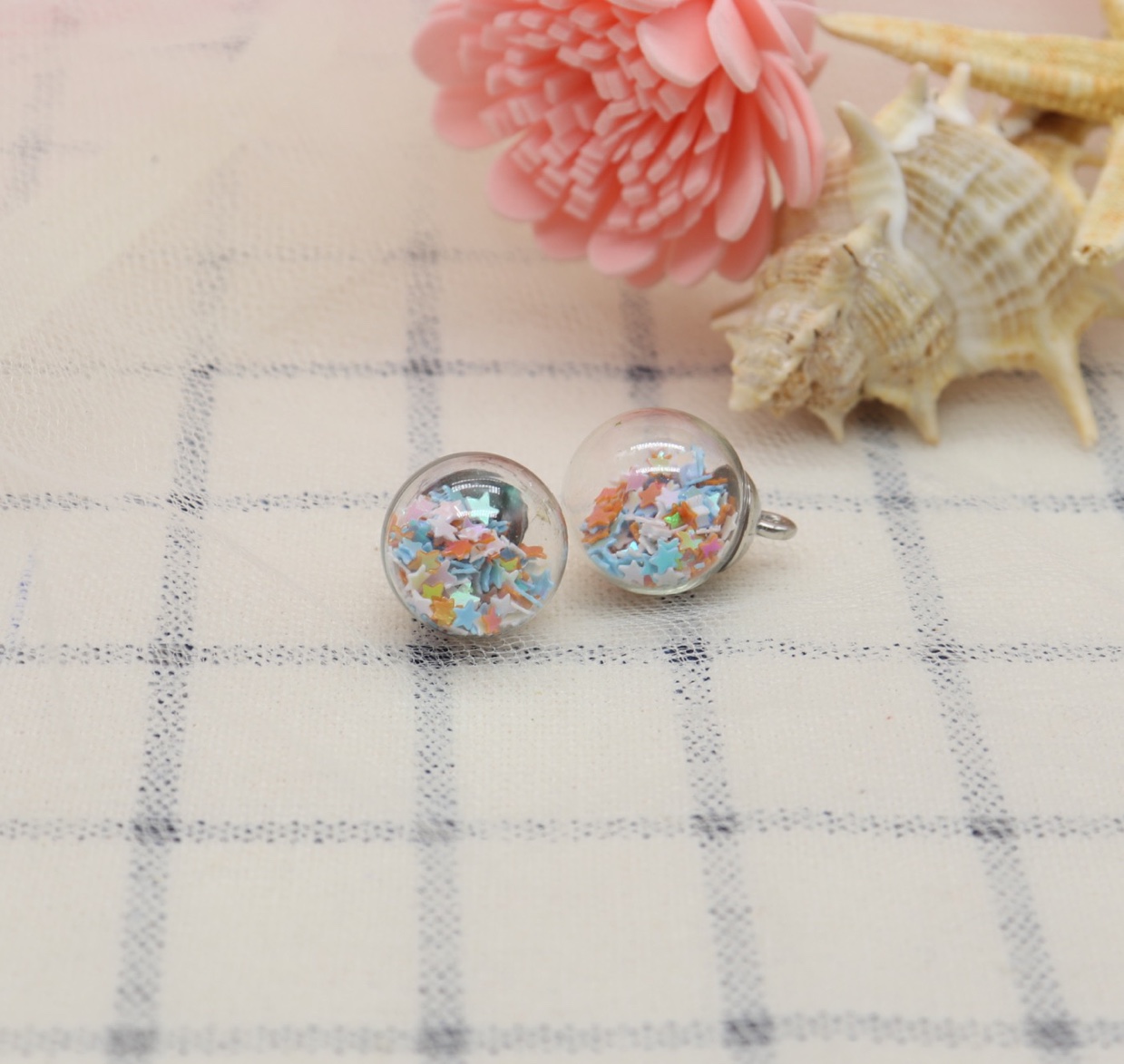 16mm glass bead hanging hole bead mosquito repellent wristband accessory headwear Specification image