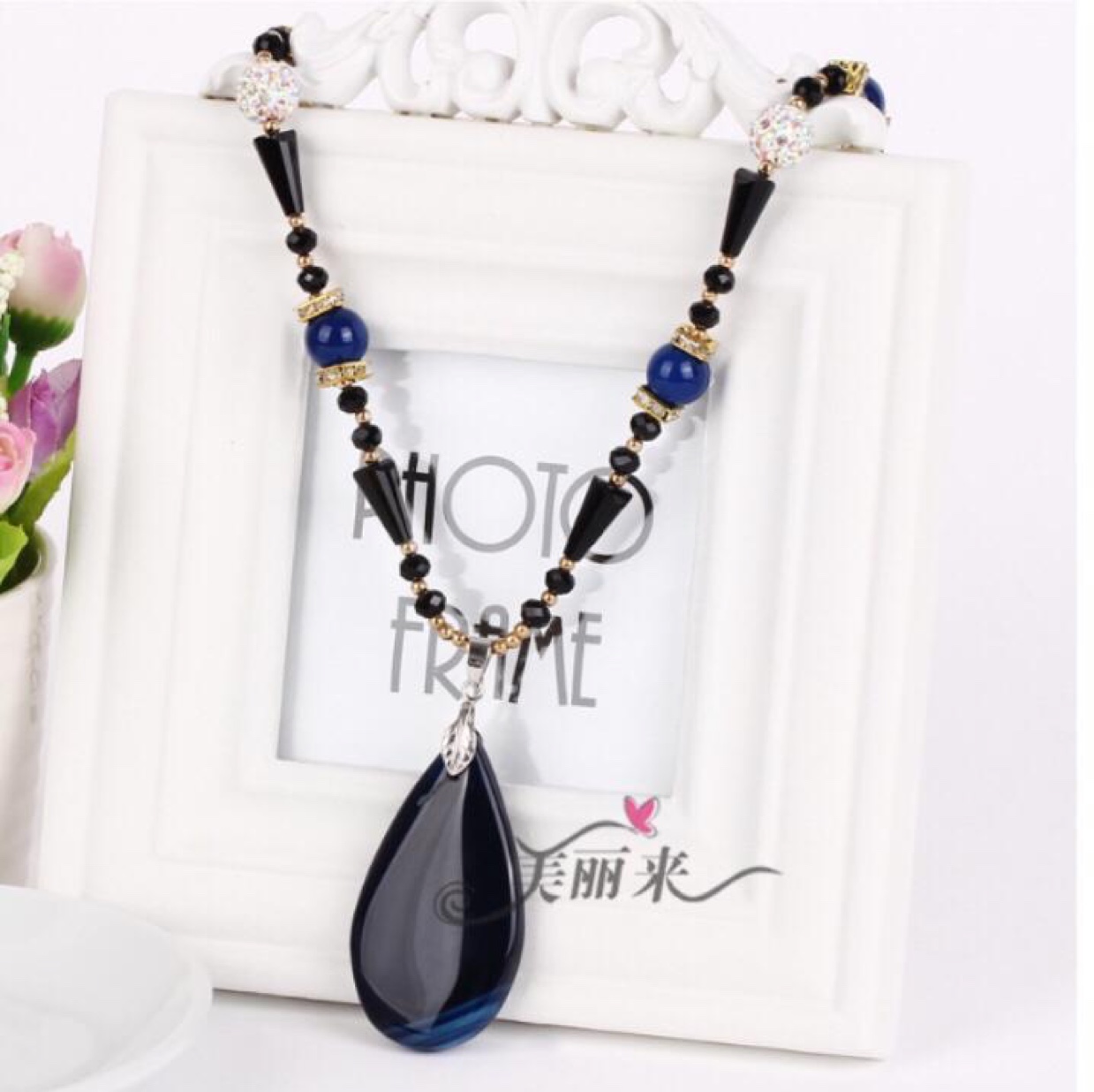 The crstal agate necklace 0014