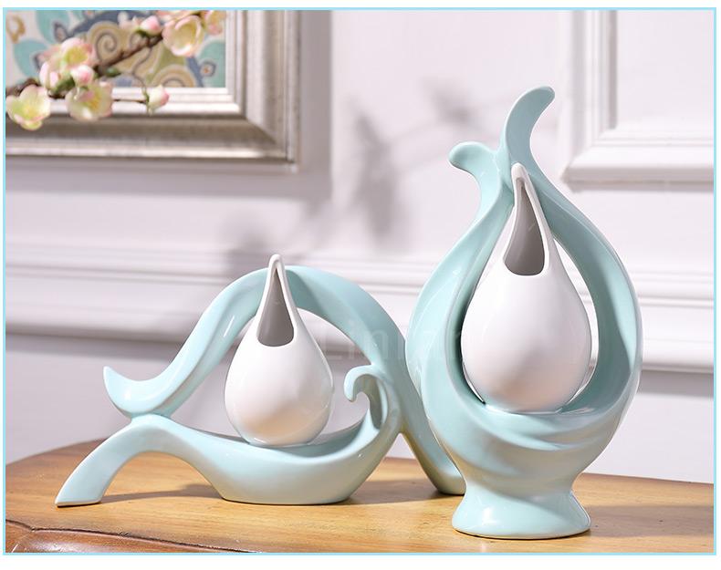 Lin Ran's creative Nordic-style ceramic vases, entrance wine cabinet, TV cabinet, European-style ornaments, living room home furnishings details Picture