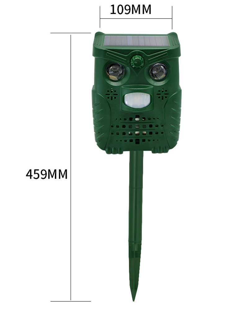 Solar-powered frequency modulation cat and dog repellent, light flash animal sensor repellent detail image 2