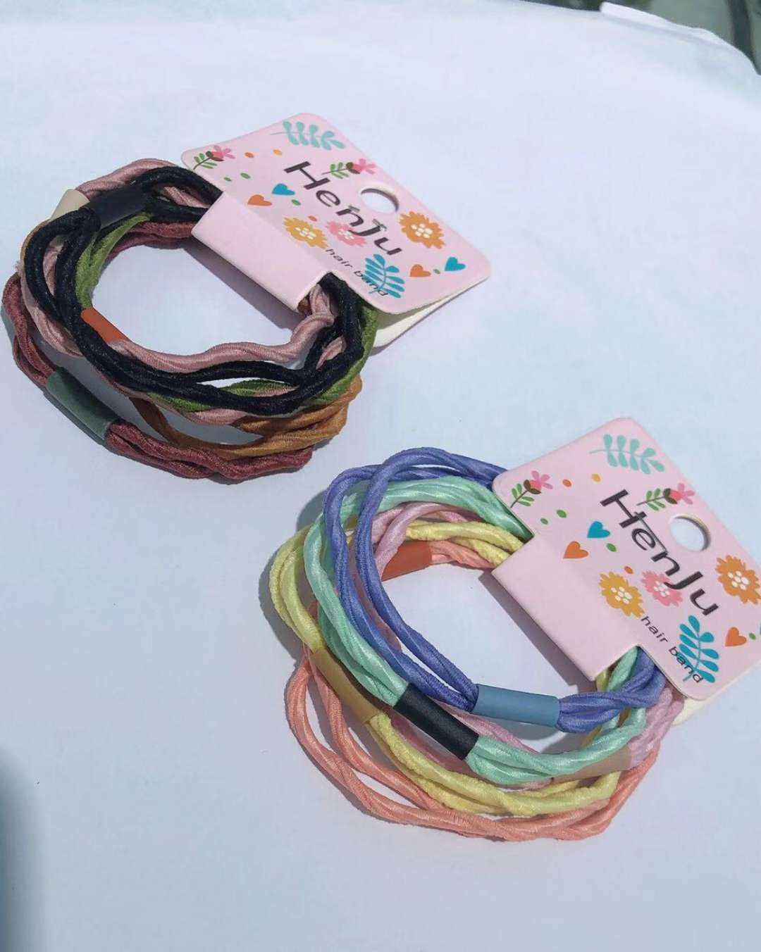Hair band women's simple set, basic style, hair tie, rubber band, leather case, hair rope, Japanese fresh, forest-style hair tie, headwear, color card, two-color twist