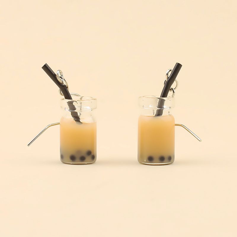 Milk tea bottle earrings Item Picture