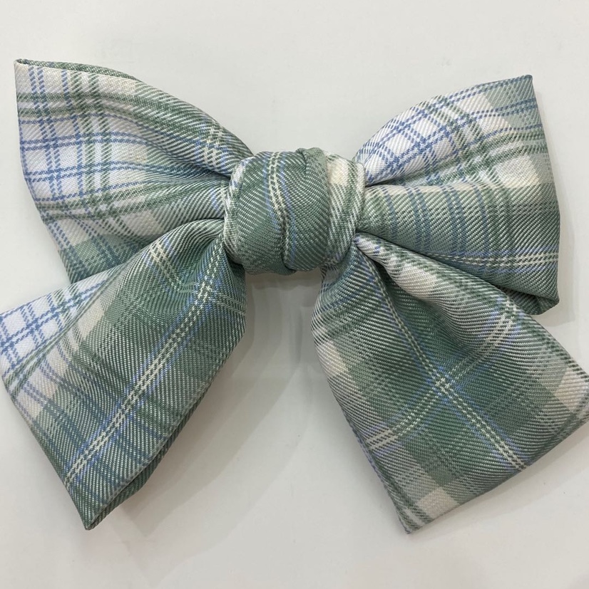 网红新款蝴蝶结弹簧发夹，格子详情图6