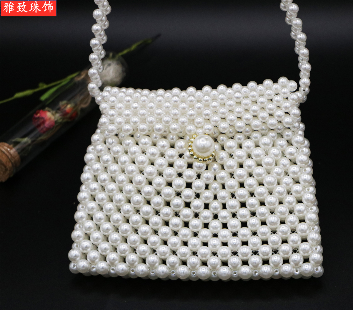 Medium Dumpling Bag Abs Imitation Pearl Bag Fashion Women's Bag Handmade Custom Item Picture