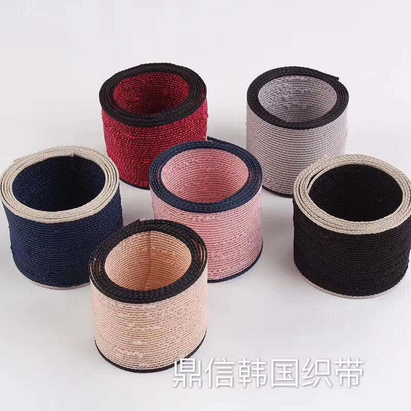 Direct sales from the manufacturer of high-quality Korean webbing with mottled edges and fabric lace straps for export 100y Specification image