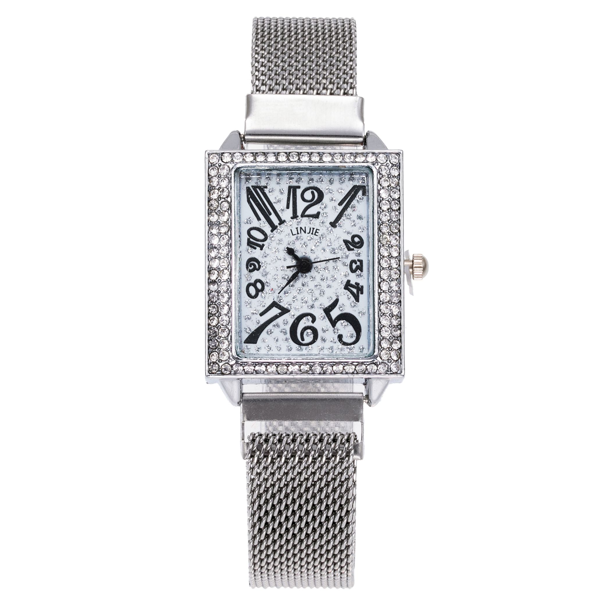 Ladies diamond-encrusted square digital watch magnet net with trend watch Milan with lazy man watch 1882/47 thumbnail