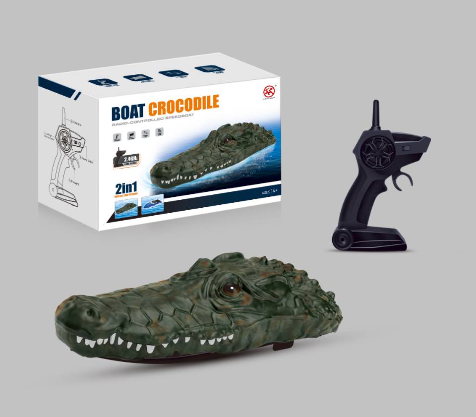 Ruihu speedboat crocodile two in one remote control boat crocodile remote control toy remote control speedboat thumbnail