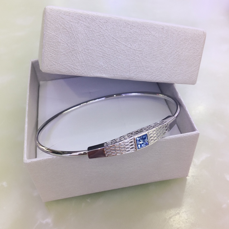 Blue honeycomb square copper bracelet