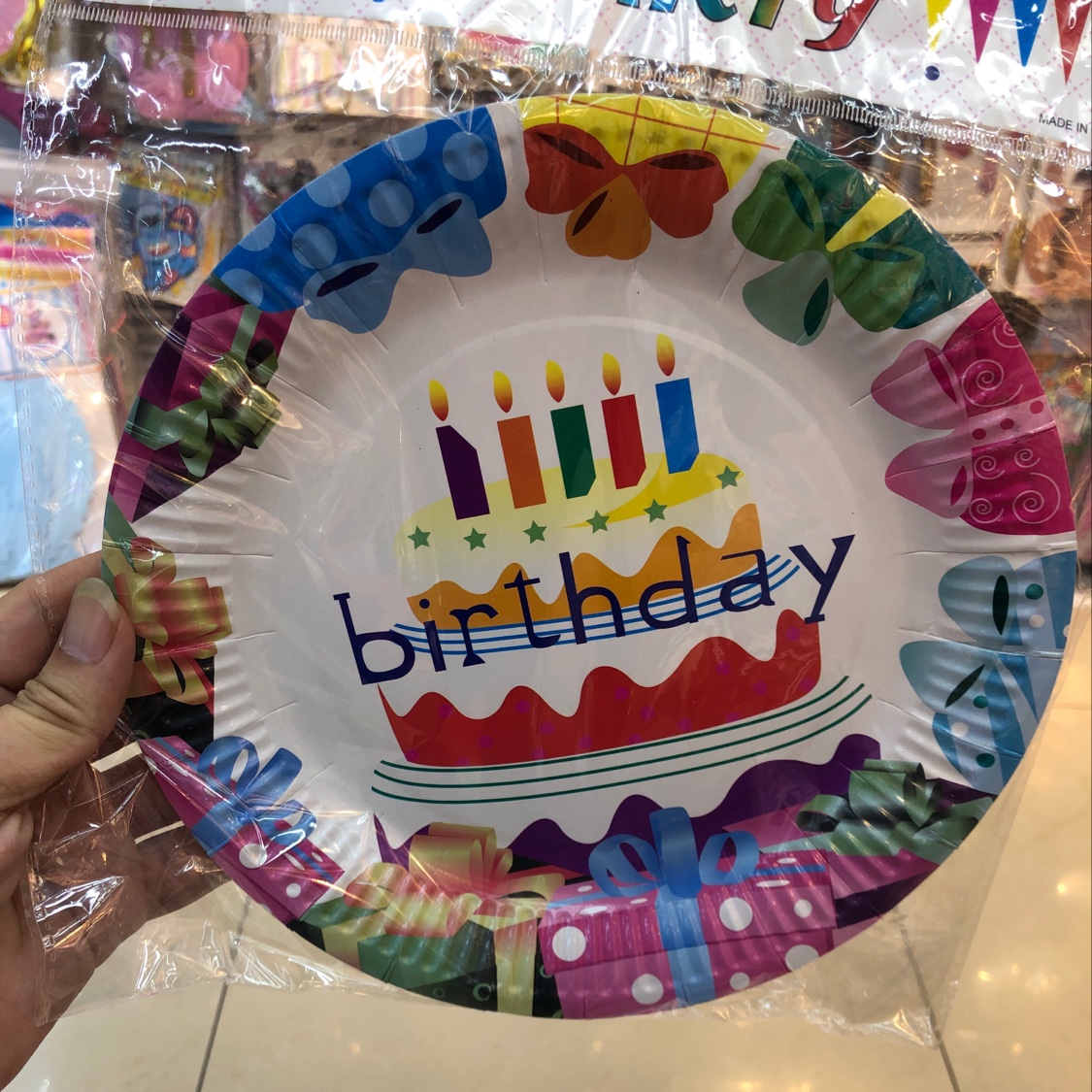 7 "birthday plates, 400 packs per piece, 10 packs, mixed colors thumbnail