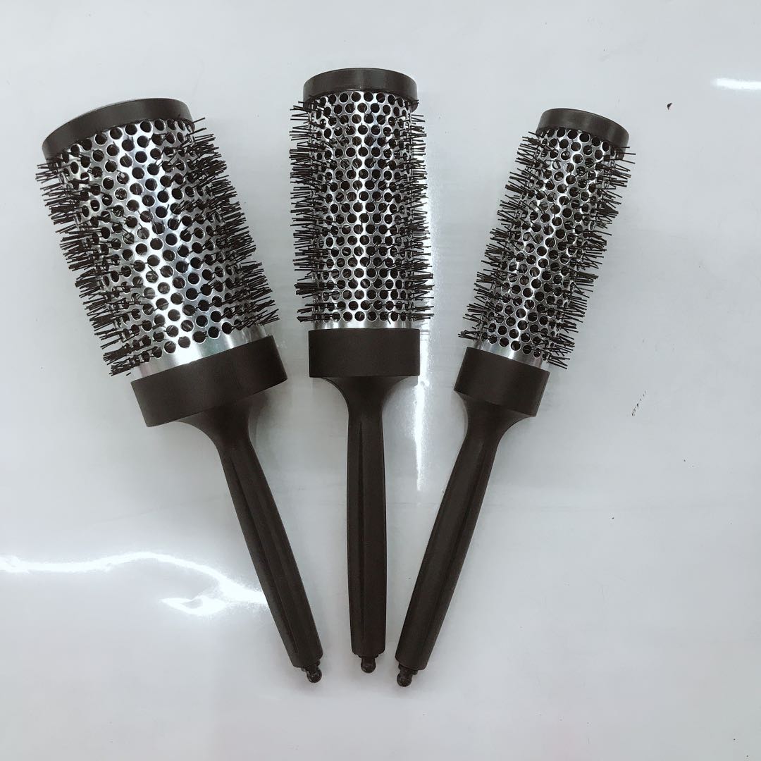 Longfa salon aluminum-copper comb, perming and dyeing roller comb, high-temperature resistant cylindrical comb, styling comb, curly hair inwardly folded comb detail image 4
