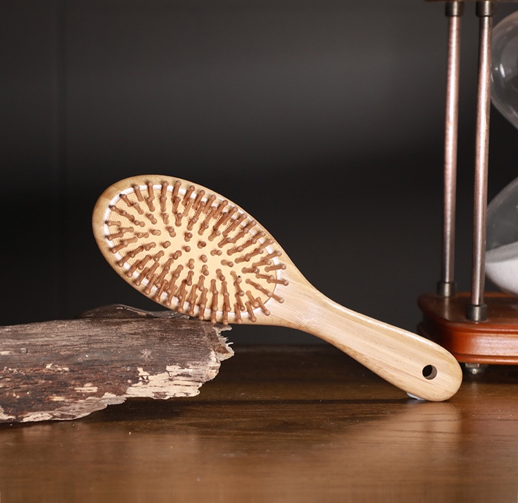 Oval bamboo massage comb thumbnail