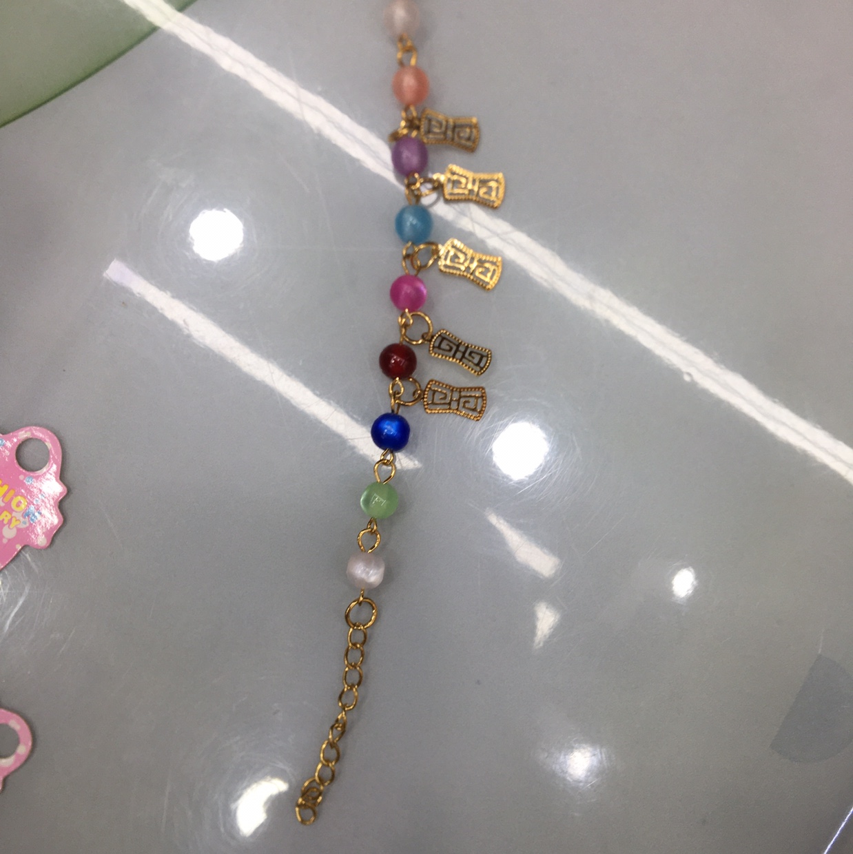 Korean version of women's fashion seven - color bracelet hanging computer chip bow tie pendant thumbnail