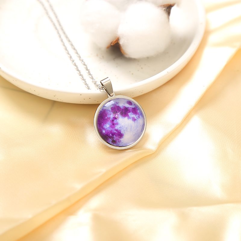 Glass sticker necklace with luminous texture, a popular DIY product, factory direct sales, irresistibly charming Specification image