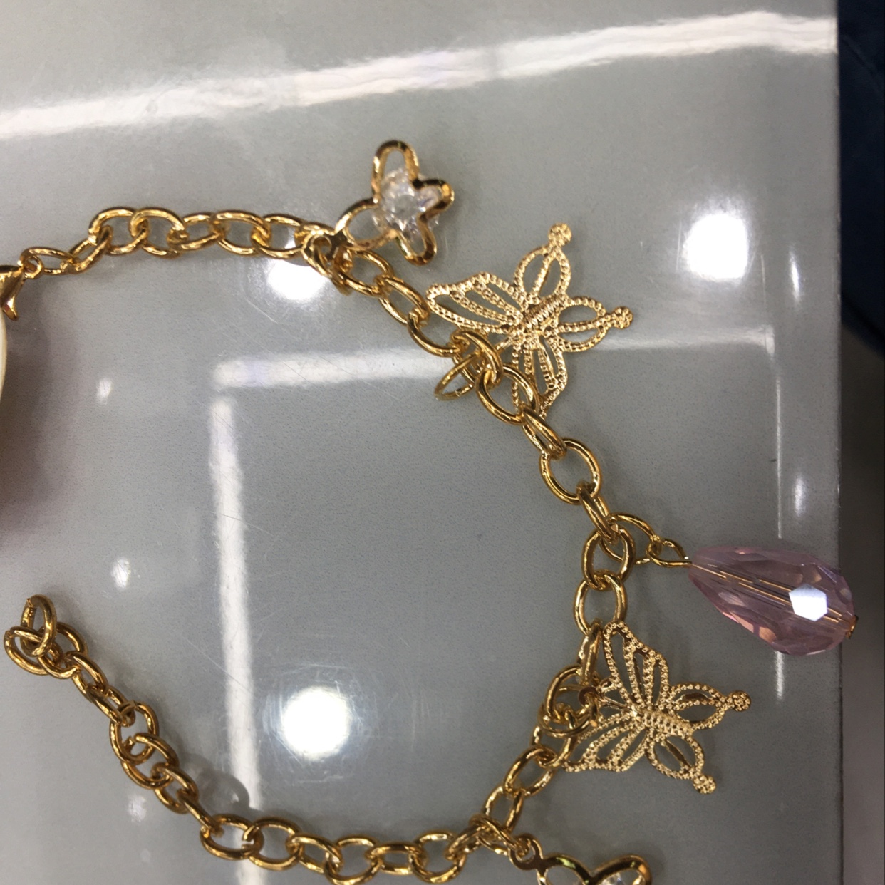 Korean fashion chain naked diamond Butterfly computer chip Butterfly Crystal Gargle bracelet thumbnail