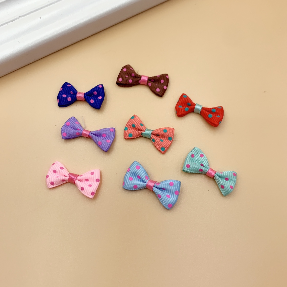 现货2.5cm罗纹印点包腰手工蝴蝶结diy儿童发饰袜子打底裤玩具配件 