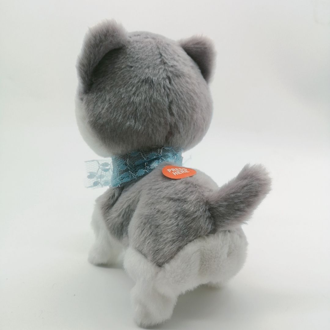 Yiwu manufacturer customizes children's electric plush toys, simulated music puppies that can bark and walk, electronic pets undefined