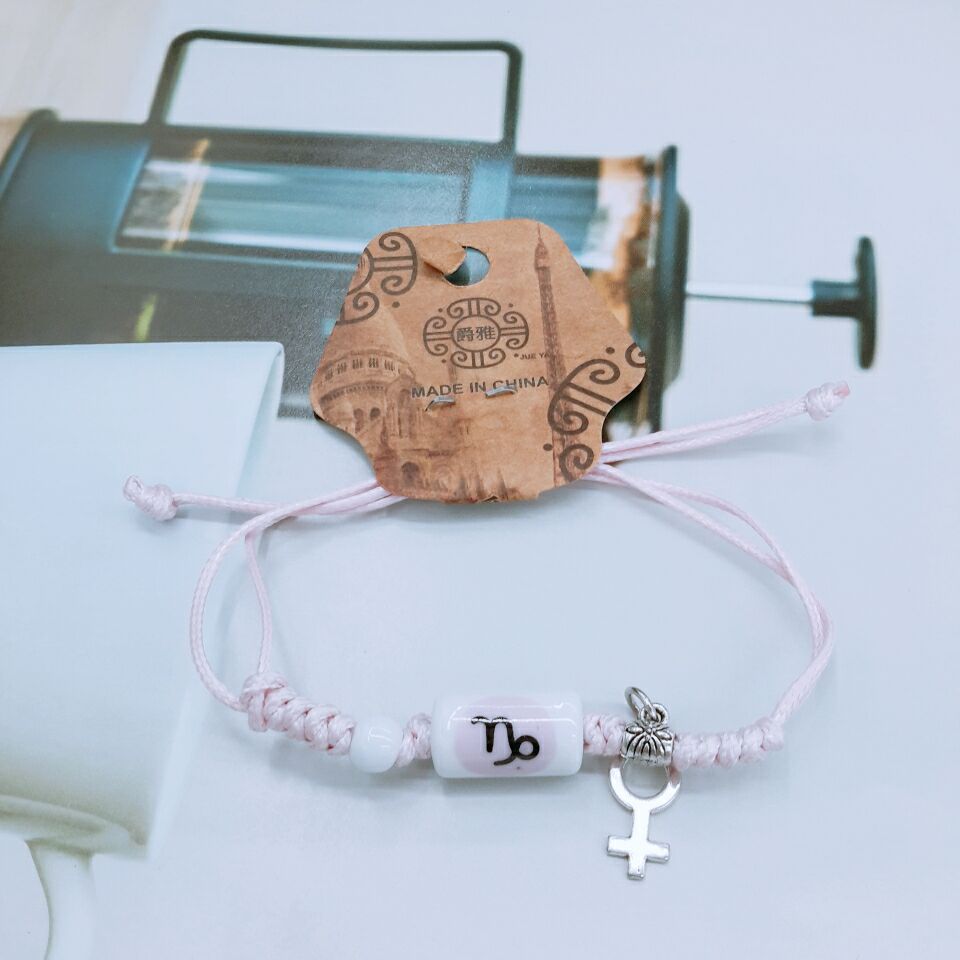 Wholesale small fresh Zodiac bracelet a variety of personalized cute hand-painted bracelet star bracelet couple students Application Scenario