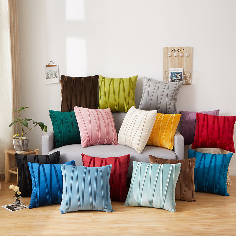 北欧现代纯色抱枕靠垫沙发办公室大靠背长腰枕床头抱枕套详情图1