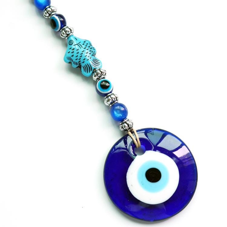 Factory direct sales of blue-eyed ornaments, fish-shaped round glass eye pendants, wall hangers and decorative items pic 9