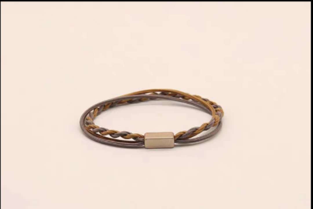 Korean simple hair tie rubber band headband twisted square alloy 1111