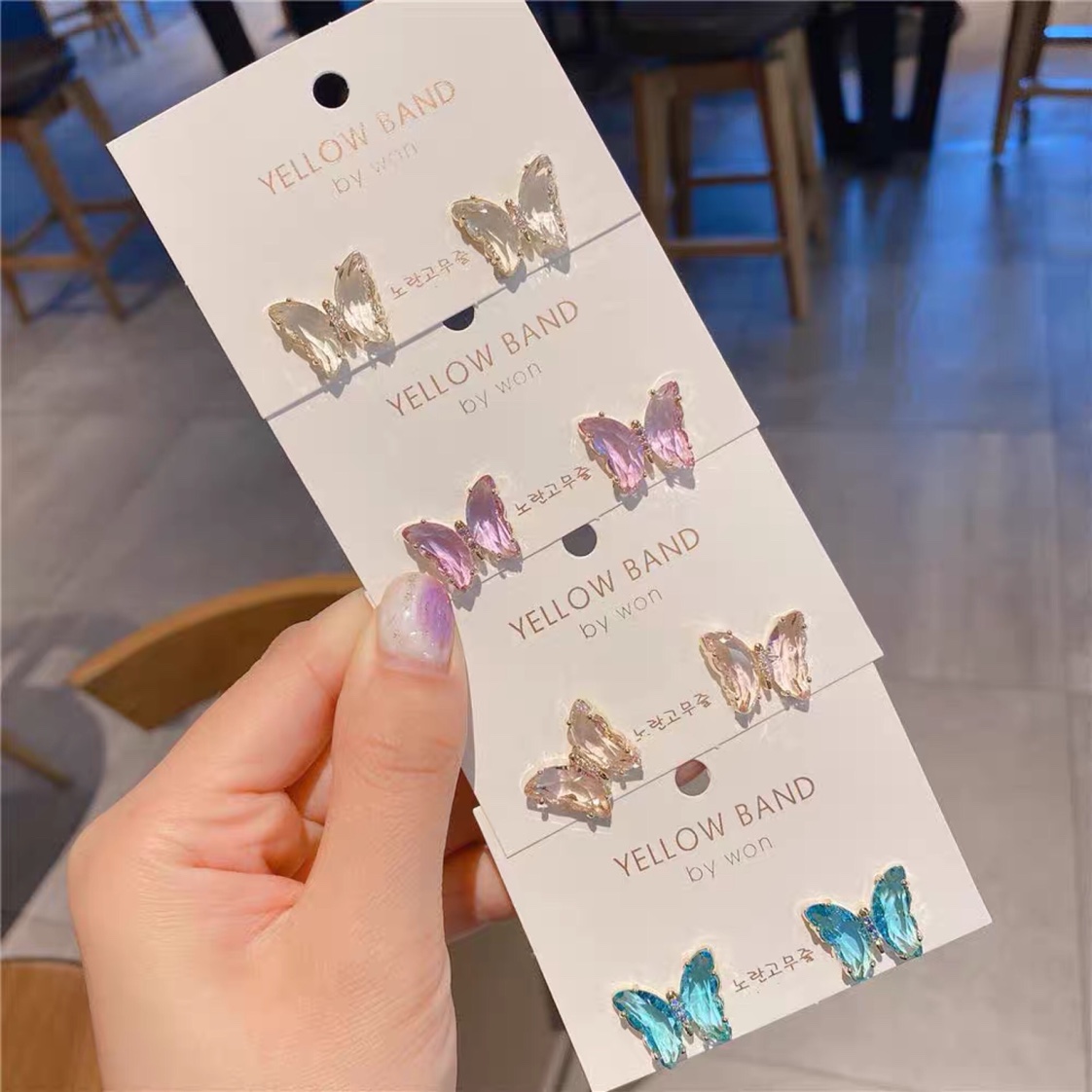 Hot style ladies fashion trend leisure colorful butterfly earrings thumbnail
