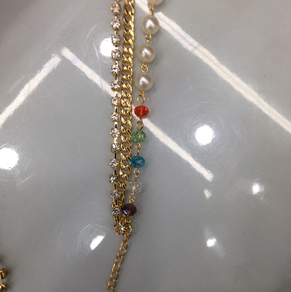 NK chain pearl crystal claw chain multiple sets