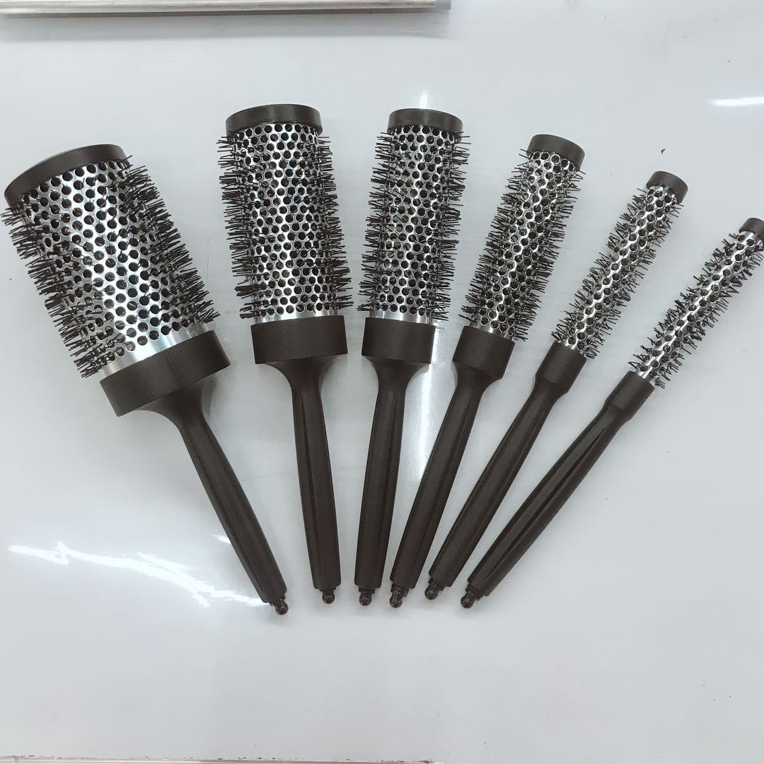 Longfa salon aluminum-copper comb, perming and dyeing roller comb, high-temperature resistant cylindrical comb, styling comb, curly hair inwardly folded comb detail image 1