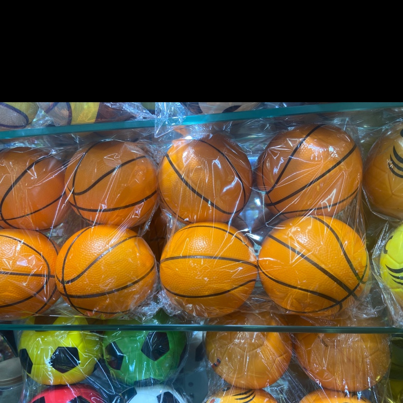 15公分桔色篮球海绵pu球儿童运动玩具压力球产品图