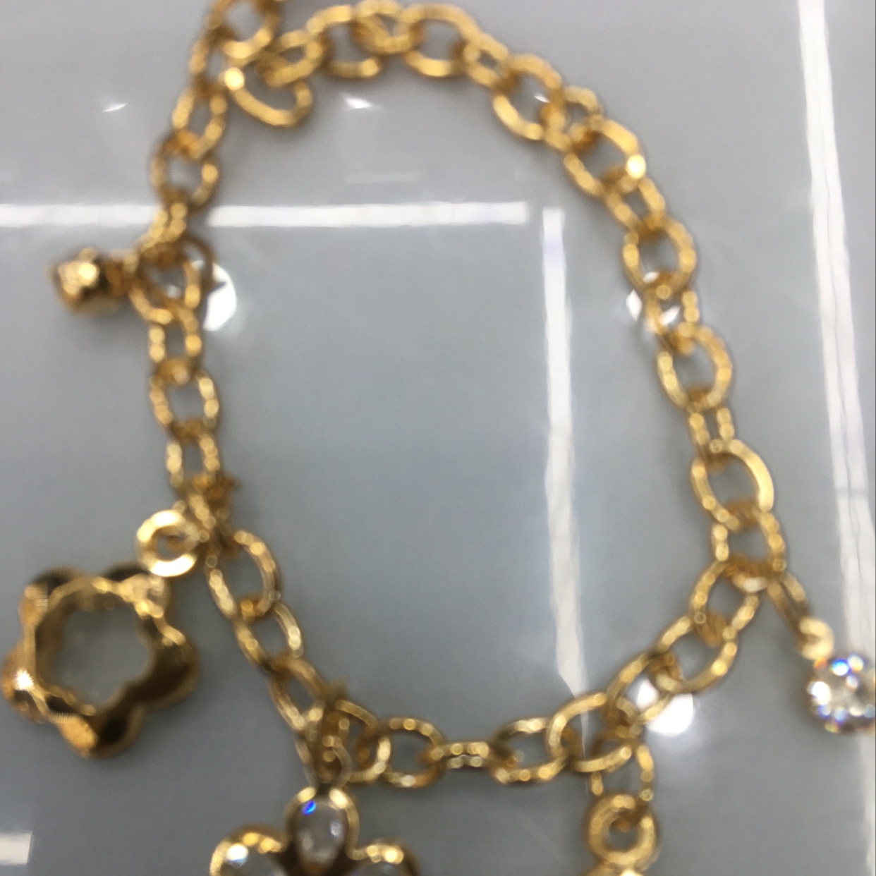 Korean fashion chain plum blossom big bare diamond hanging bracelet thumbnail