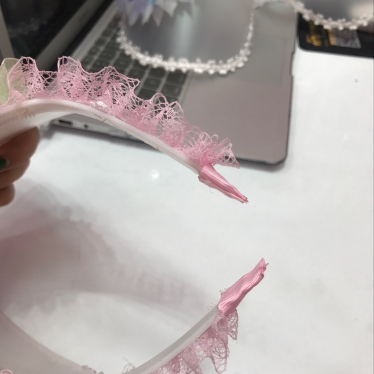 女童发箍式空顶帽 蕾丝太阳帽 彩色5办花亮钻遮阳帽夏帽批发详情图6