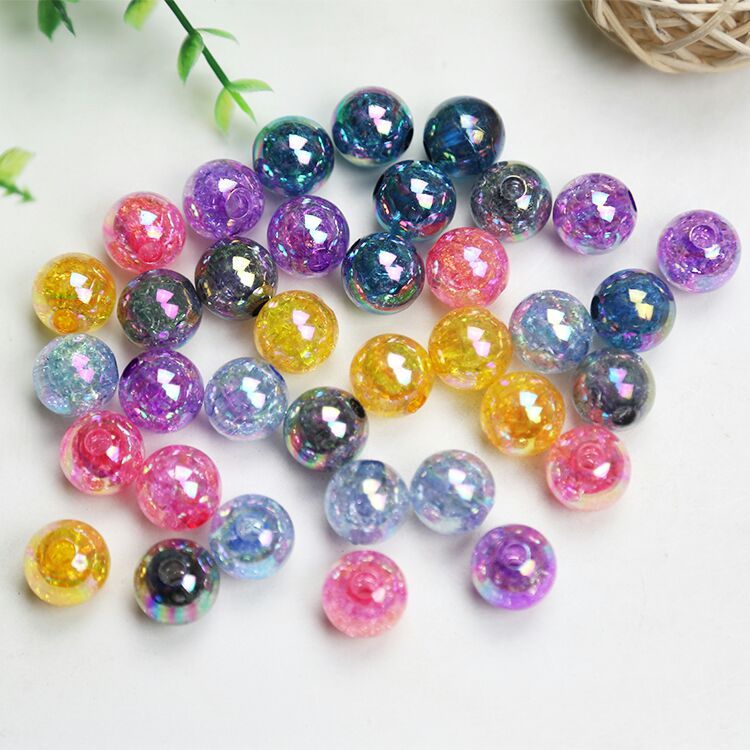 Acrylic 16 cm straight crack Korean version of AB beads beads children beaded material earrings necklace bracelet accessories