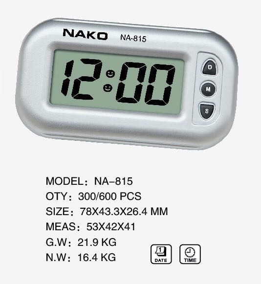 厂家直销 NAKO NA-815 车载电子钟 迷你电子钟 小闹钟详情图1