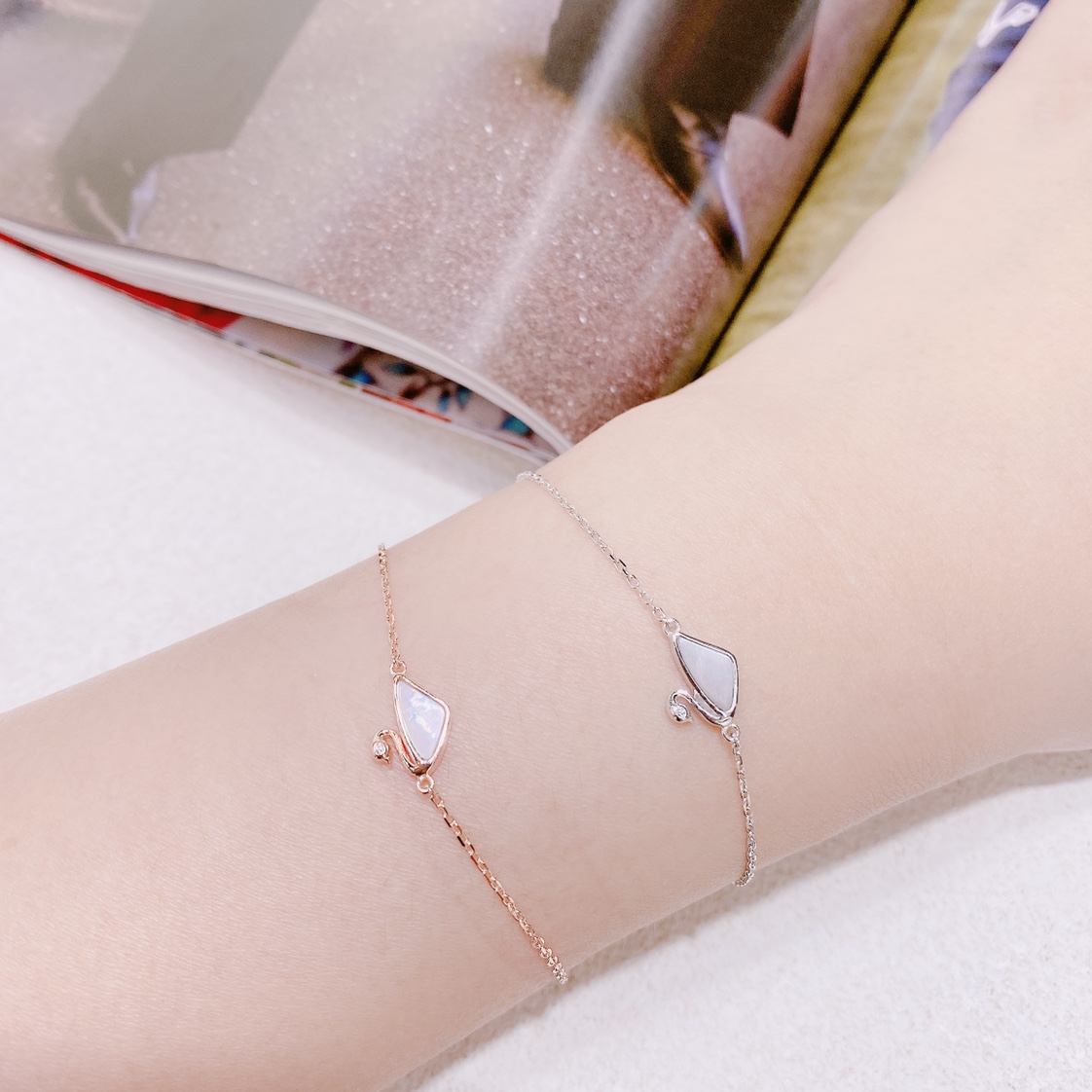 S925 plata esterlina swan madre pulsera Specification image