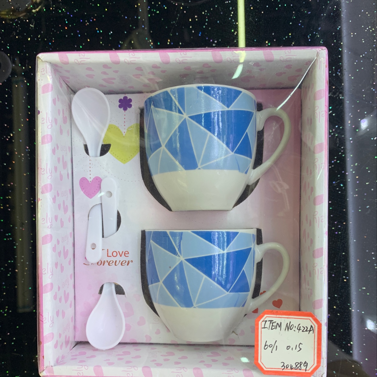 Couple cup set Coffee cup set, 422A, two cups, two spoons Application Scenario