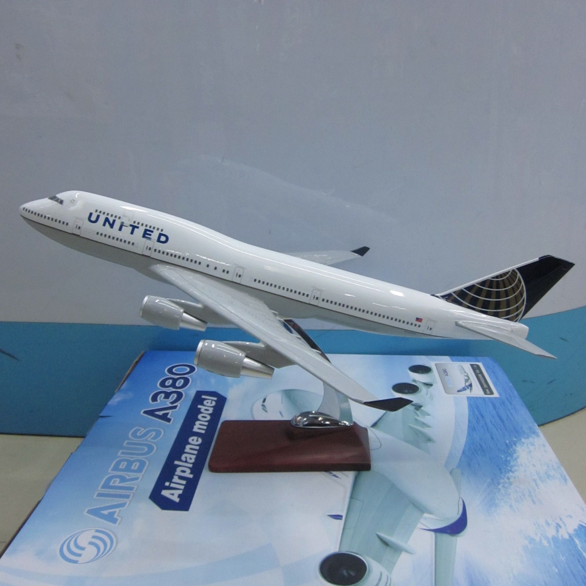 飞机模型（美国联合航空B747-400）树脂飞机模型 仿真飞机模型