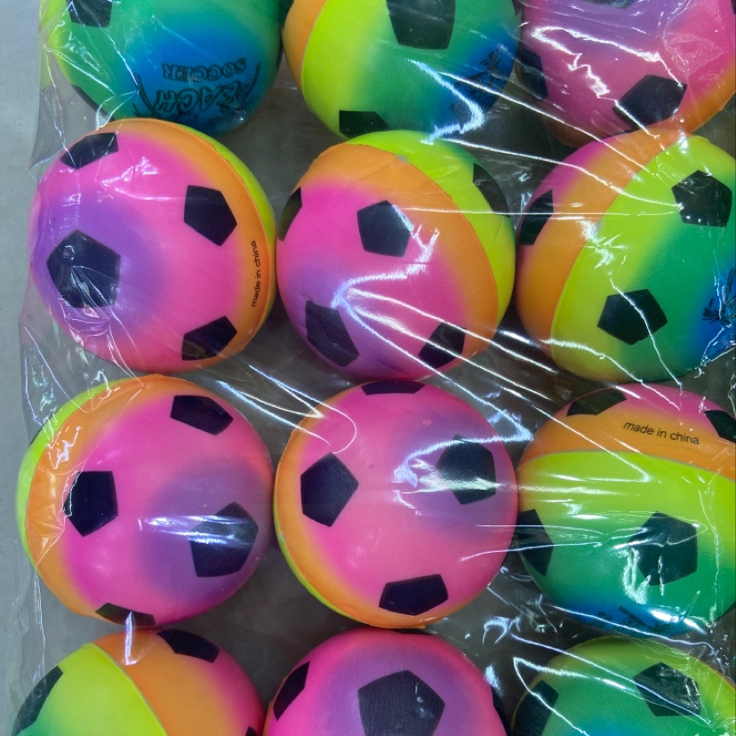 Factory direct sales: 6.3 cm Rainbow series Digital moon letter football pu balls, sponge balls, pressure balls, children's toys Application Scenario