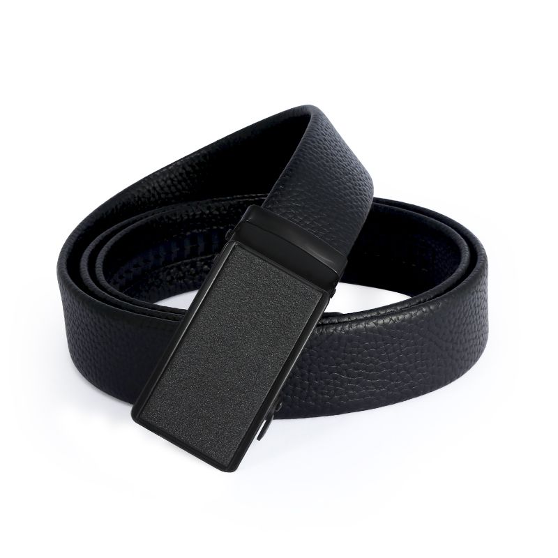 Factory direct sales of men's casual belts with lychee pattern automatic buckle, popular gifts at street stalls, wholesale of belts in stock details Picture