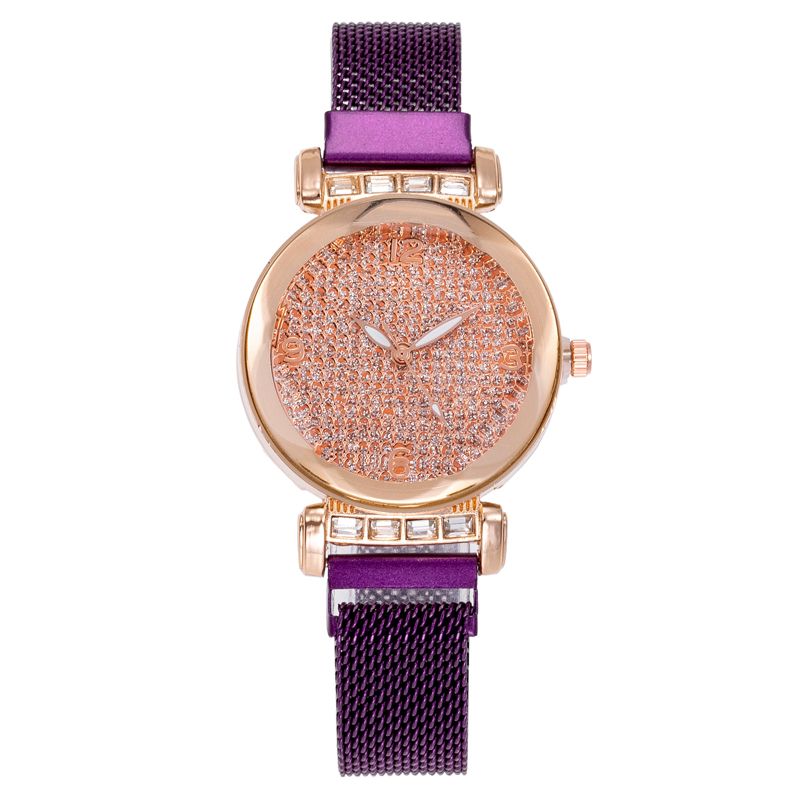 新款女士满天星手表韩版石英吸磁铁石网带潮流手表米兰带懒人手表18820/52详情图5